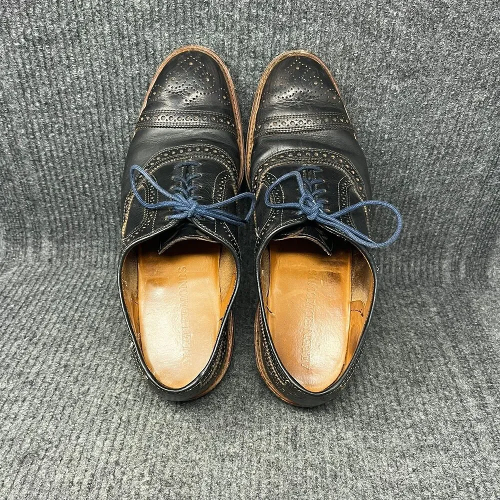 Allen Edmonds Strandmok Cap Toe Oxfords Brown Blue Leather Dainite Mens 10 D